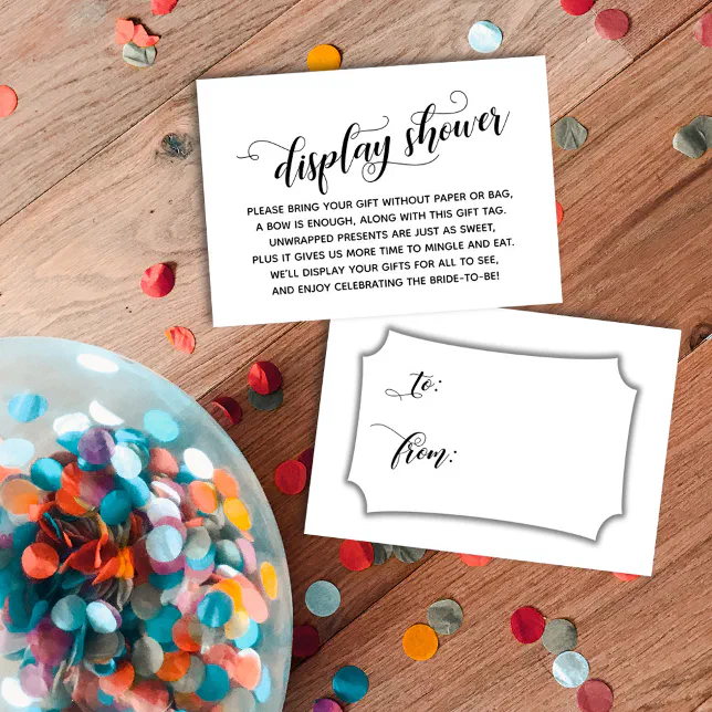 Elegant, Minimal No Wrap Bridal Shower Gift Tag Zazzle