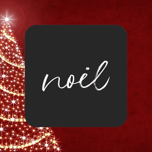 Elegant Minimal Noel Christmas Square Sticker (Creator Uploaded)
