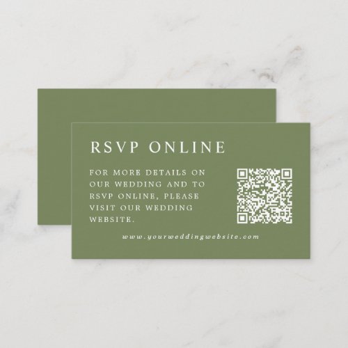 Elegant Minimal Online RSVP Wedding Enclosure Card