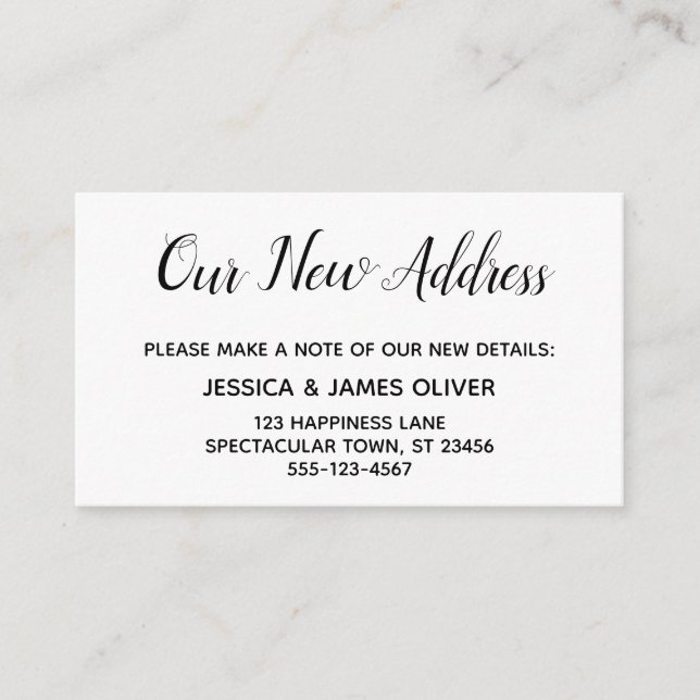 Elegant, Minimal "Our New Address" Insert Card (Front)