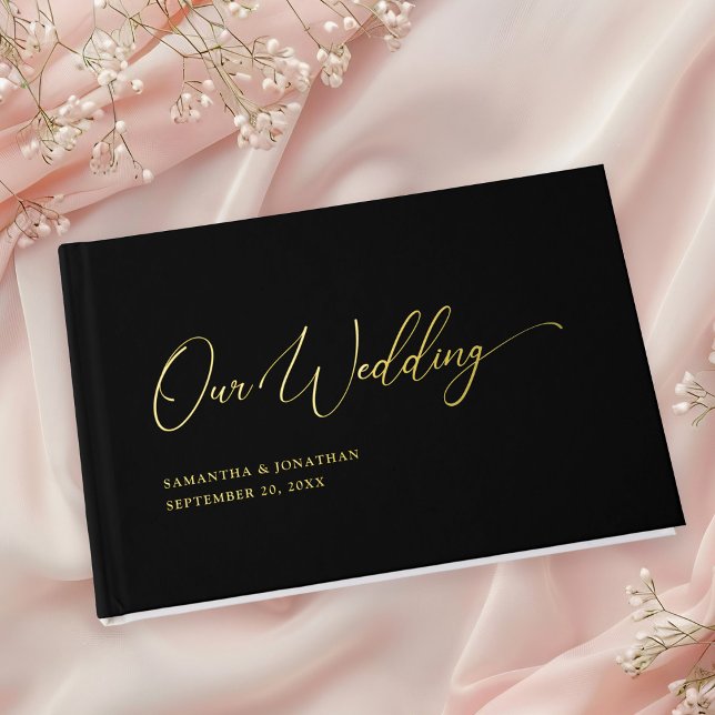 Elegant Minimal Our Wedding Gold Foil Foil Guest Book (Creator Uploaded)