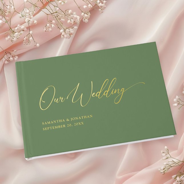 Elegant Minimal Our Wedding Gold Foil Foil Guest Book (Creator Uploaded)