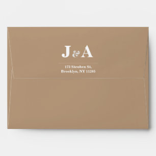 Elegant Minimal Pale Taupe Modern Wedding Envelope