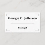 [ Thumbnail: Elegant & Minimal Paralegal Business Card ]