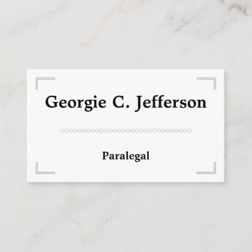 Elegant  Minimal Paralegal Business Card