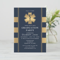 Elegant Minimal Paramedic Graduation Party Invitation | Zazzle