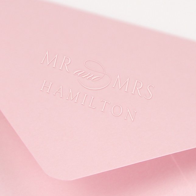Elegant Minimal Personalized Mr and Mrs Monogram Embosser (Creator Uploaded)