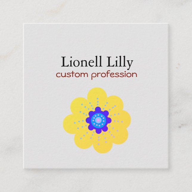 Elegant Minimal Personalized  Square Business Card (Front)