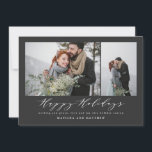 Elegant minimal photo collage christmas script holiday card<br><div class="desc">A beautiful multi photo Christmas card,  perfect for sending holiday wishes to family and friends. A elegant minimal design with stunning script happy holidays text. Customise the color of the design to personalise your card. Part of a collection.</div>
