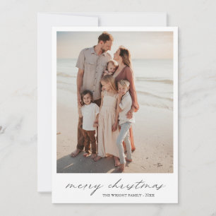 Elegant Minimal Photo Modern Christmas Holiday Card