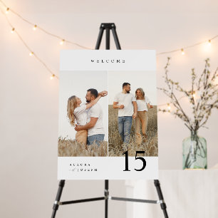 Elegant Minimal Photo Wedding Welcome Foam Board