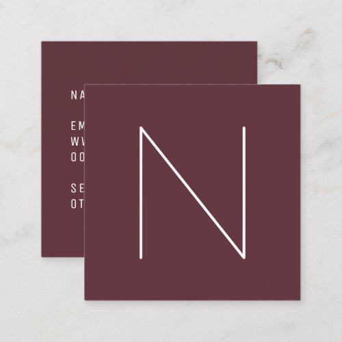 Elegant Minimal Plain Tawny Port Square Business Card