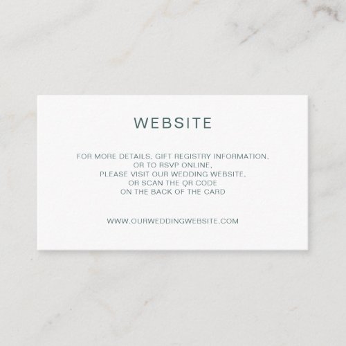 Elegant minimal QR Code website Enclosure Card