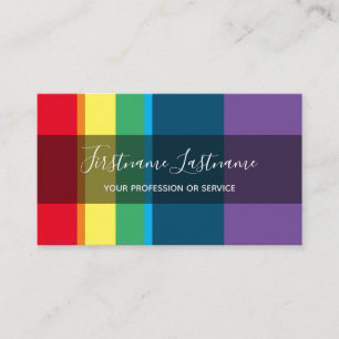 Elegant minimal rainbow color stripes business card
