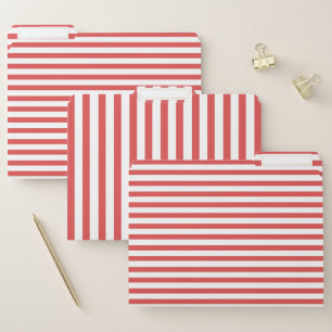 Elegant, Minimal Red Striped File Folder