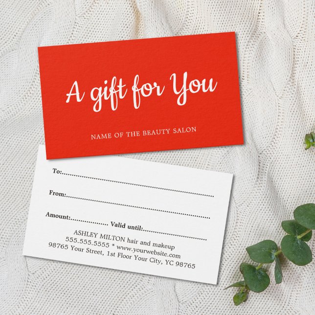 Elegant Minimal Red White Beauty Salon (Creator Uploaded)