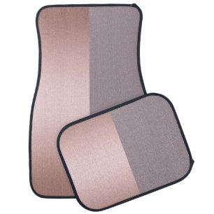 Elegant & minimal rose gold & purple color block car floor mat