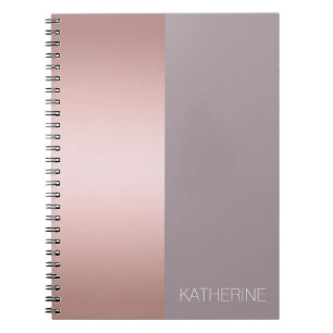 Elegant & minimal rose gold & purple color block notebook