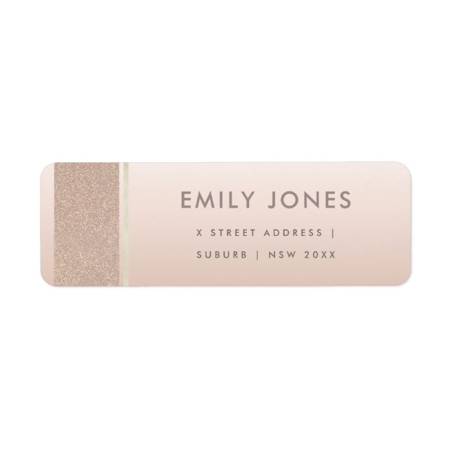 ELEGANT MINIMAL ROSE GOLD SHIMMER ADDRESS LABEL (Front)