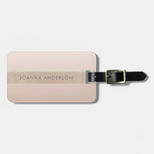 ELEGANT MINIMAL ROSE GOLD SHIMMER PERSONALIZED LUGGAGE TAG