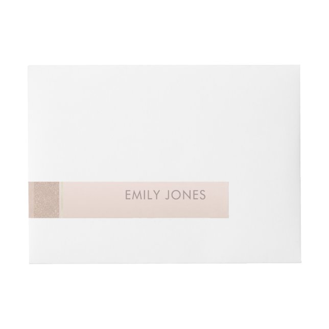 ELEGANT MINIMAL ROSE GOLD SHIMMER PERSONALIZED WRAP AROUND ADDRESS LABEL (Front)
