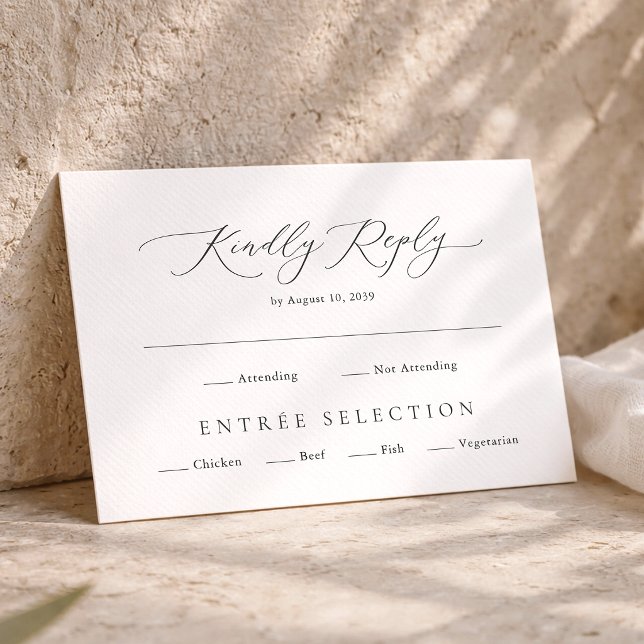 Elegant Minimal RSVP Card with Meal Choice (Creator Uploaded)
