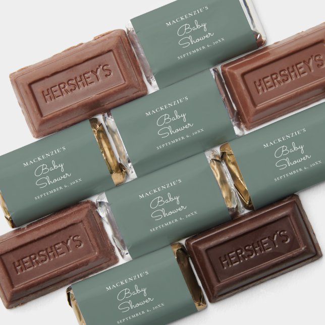 Elegant Minimal Sage Green Baby Shower Hershey's Miniatures (Assorted)