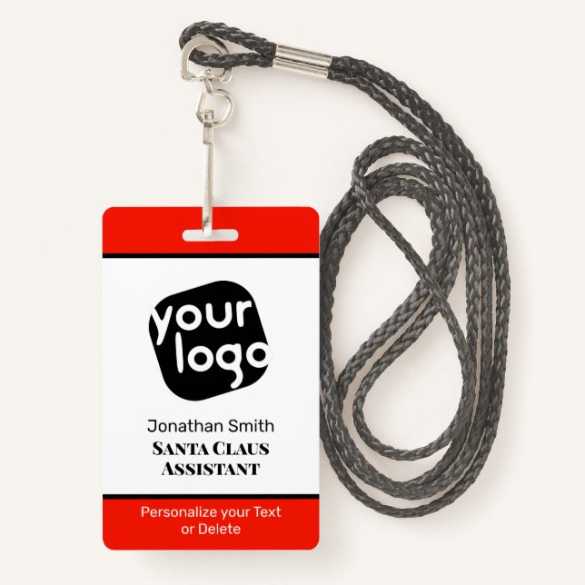   Elegant Minimal Sage Green Custom Staff ID Badge (Front with Lanyard)