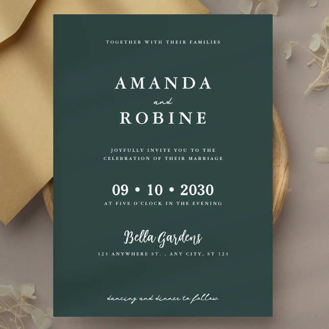 Elegant Minimal Sage Green Wedding Invitation (Creator Uploaded)