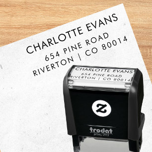 Elegant Minimal Sans Serif Address Stamp