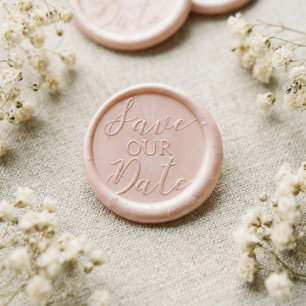 Elegant Minimal Save Our Date Wedding Wax Seal Sticker