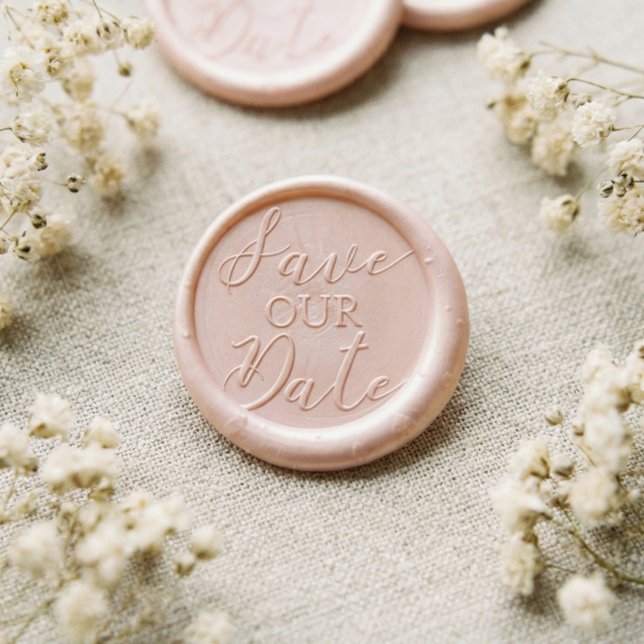 Elegant Minimal Save Our Date Wedding Wax Seal Sticker (Elegant Minimal Save Our Date Wedding Wax Seal Sticker)