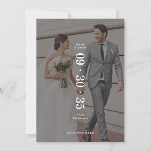 Elegant Minimal Save the Date Double Sided Photo