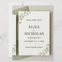 Elegant Minimal Save the Date Wedding Card