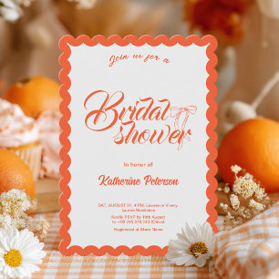 Elegant Minimal Scalloped Bridal Shower Invitation
