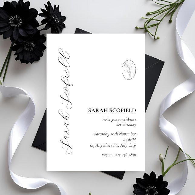 Elegant Minimal Script 30th Birthday Invitation (Creator Uploaded)