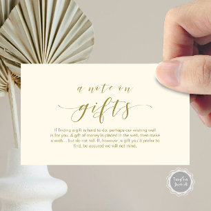 Elegant Minimal script, A note on gifts Enclosure Card