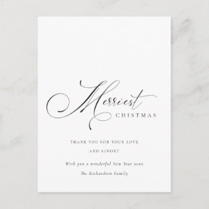 Elegant Minimal Script Merriest Christmas Greeting Postcard