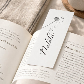 Elegant Minimal Script Personalized Bookmarks