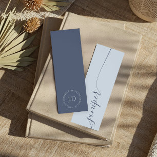 Elegant Minimal Script Personalized Name Monogram Bookmarks