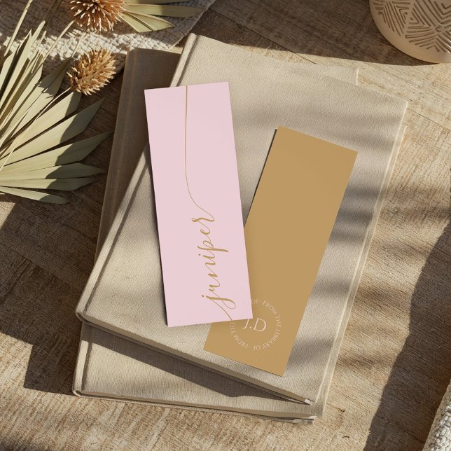 Elegant Minimal Script Personalized Name Monogram Bookmarks (Elegant Minimal Script Personalized Name Monogram Bookmarks)