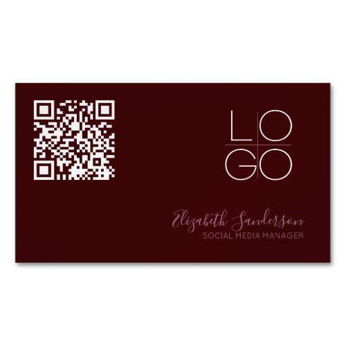 ELEGANT MINIMAL SCRIPT QR CODE Business MAGNET