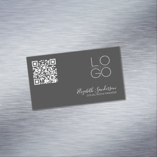 ELEGANT MINIMAL SCRIPT QR CODE Business MAGNET