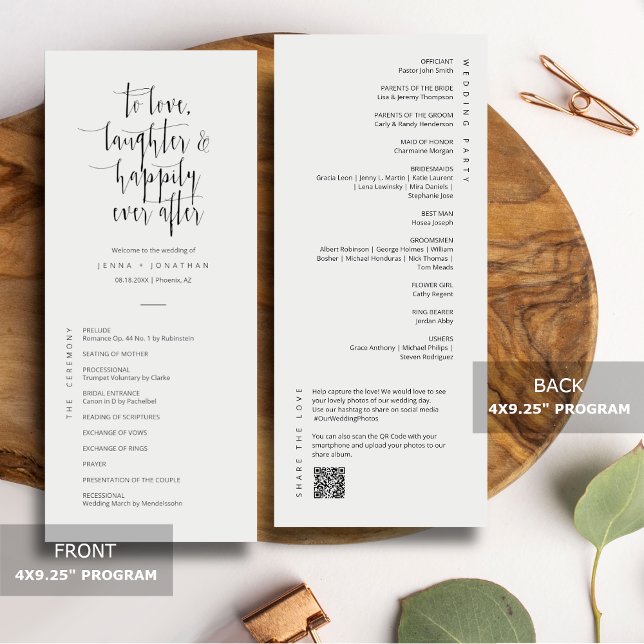 Elegant Minimal Script QR Code Wedding Flat Program (Creator Uploaded)