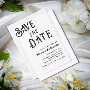 Elegant Minimal Script Save The Date Wedding Vellum Invitations