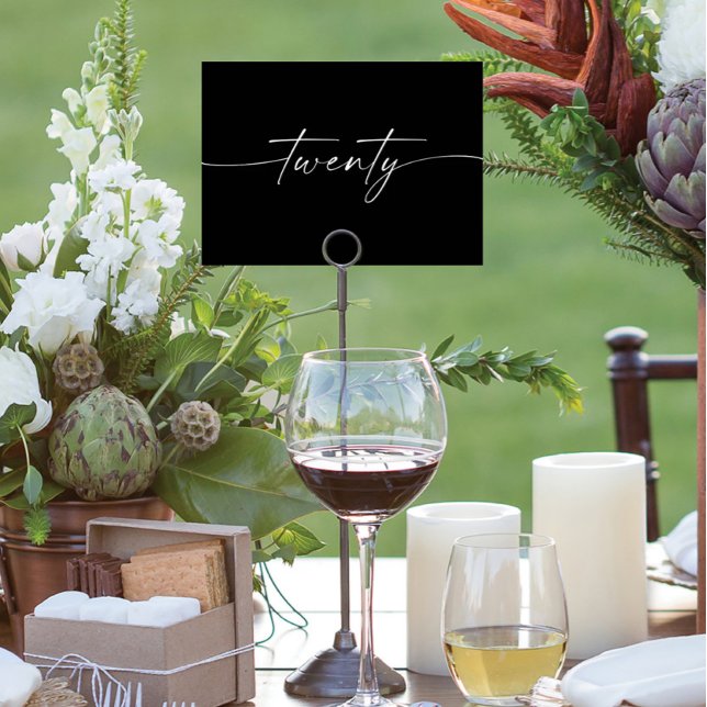 Elegant Minimal Script Table Cards Number Twenty (Creator Uploaded)