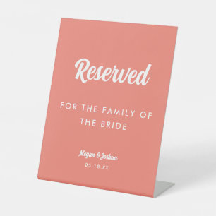 Elegant Minimal Script Wedding Reserved Pedestal Sign