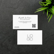 ELEGANT MINIMAL SCRIPT YOUR QR CODE Business Card