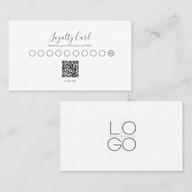 ELEGANT MINIMAL SCRIPT YOUR QR CODE LOYALTY CARD | Zazzle