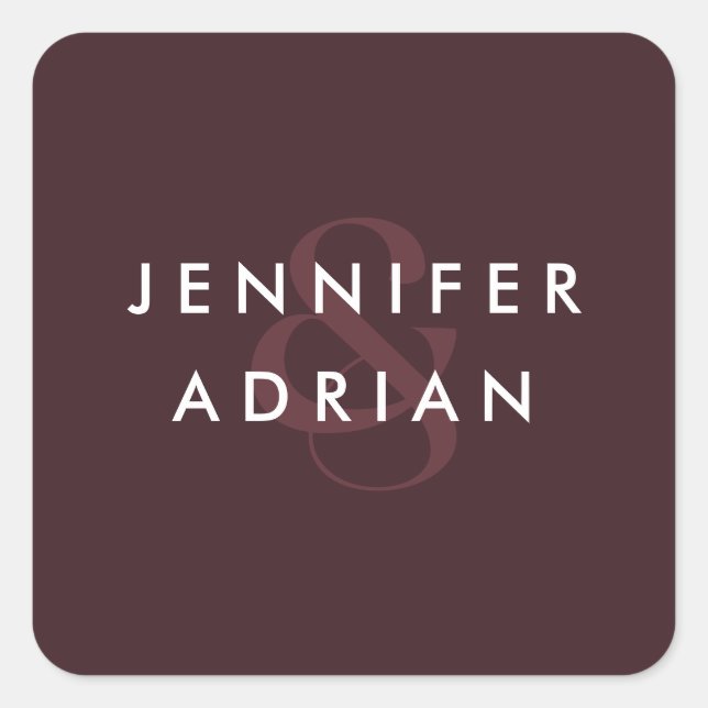 Elegant Minimal Seal brown Modern Wedding Envelope (Front)